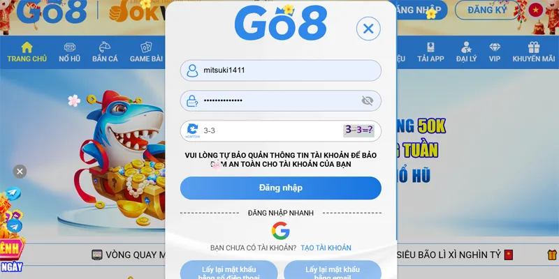 Go8 ⭐️ Link Vào Nhà Cái Go8 Đã Xác Minh ✔️ ĐKy Go 8 +88K 32 Điền thông tin yêu cầu đăng nhập Go8