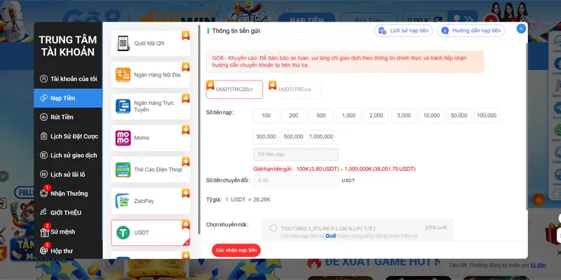 Go8 ⭐️ Link Vào Nhà Cái Go8 Đã Xác Minh ✔️ ĐKy Go 8 +88K 20 Giao dịch Go8 siêu tốc, nạp rút USDT liền tay